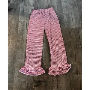 Smock Monkey Polka Dot Ruffled Bell Bottom Pants Girls Size 10
